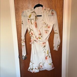 Wilfred Cream Floral Long Sleeve Dress